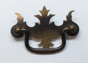 Cabinet & Furniture Pulls - Vintage 3.125 in. Brass Plated Steel Chippendale Style Bail Pull