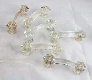 Cabinet & Furniture Pulls - Vintage 4.125 in. Fluted Bridge Clear Glass Drawer Pull