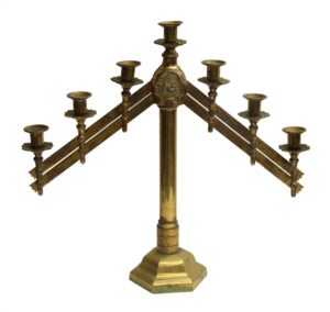 Candelabra Lamps - Single Seven Light Brass Candelabra