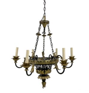 Chandeliers - 1930s French Country 6 Arm Chandelier Chandeliers - 1930s French Country 6 Arm Chandelier