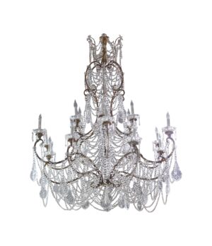 Chandeliers - Antique 18 Light Venetian Crystal & Gilded Wrought Iron Chandelier from Grand Prospect Hall Chandeliers - Antique 18 Light Venetian Crystal & Gilded Wrought Iron Chandelier from Grand Prospect Hall