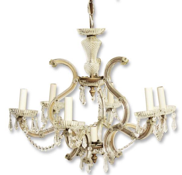 Chandeliers - Antique 6 Arm Marie Therese Crystal Chandelier