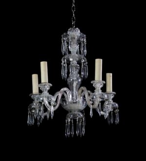 Chandeliers - Antique Traditional 5 Arm Clear Crystal Chandelier