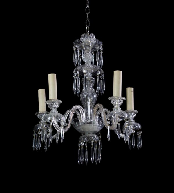 Chandeliers - Antique Traditional 5 Arm Clear Crystal Chandelier
