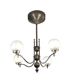Chandeliers - Contemporary Nickel Four Arm Faux Gas Chandelier