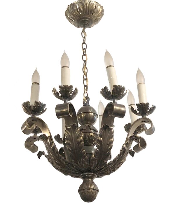 Chandeliers - French 8 Arm Acorn Brass Chandelier