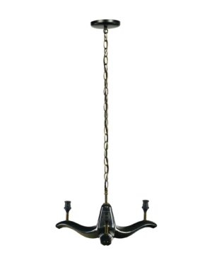 Chandeliers - Modern Black & Yellow Plastic 3 Arm Chandelier