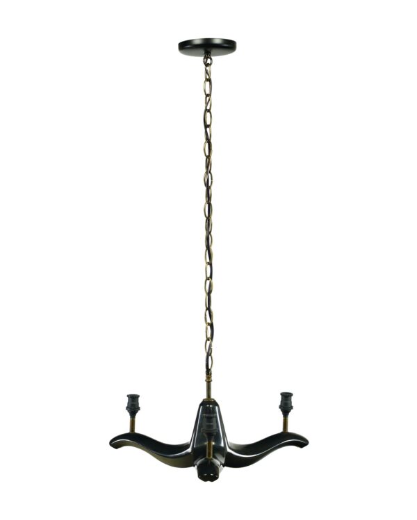 Chandeliers - Modern Black & Yellow Plastic 3 Arm Chandelier