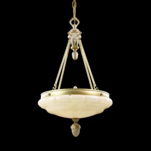 Chandeliers - Waldorf Astoria Tan Alabaster Pineapple Finial Pendant Light