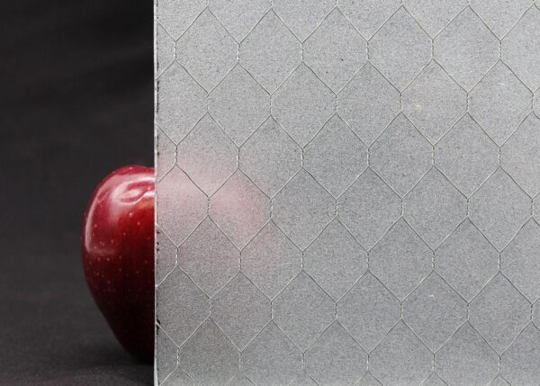 Chicken Wire Glass - Frosted Vintage Chicken Wire Glass