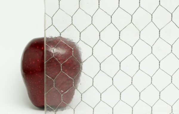 Chicken Wire Glass - Hammered Vintage Chicken Wire Glass