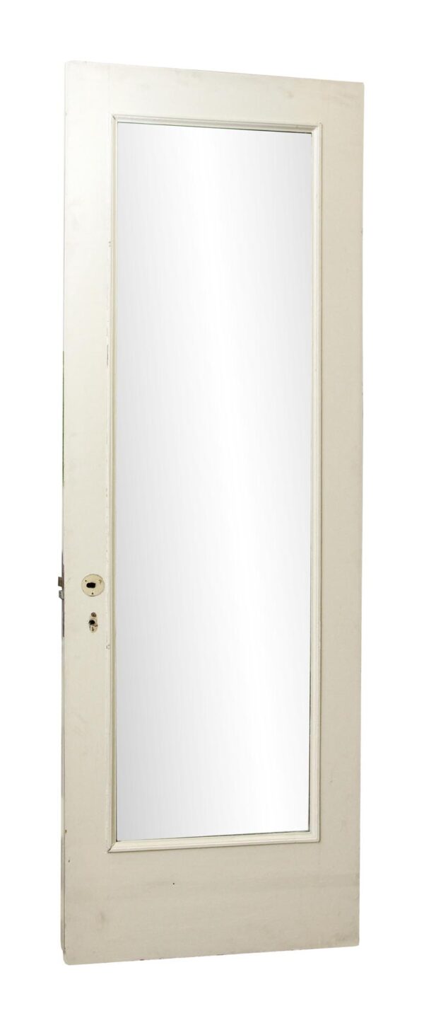 Closet Doors - Vintage 3 Pane White Wood Mirrored Closet Door Sizes Vary