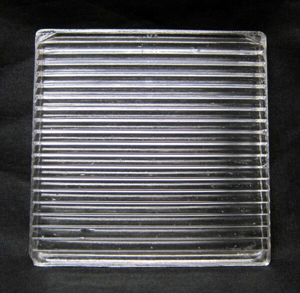 Collectors Tiles - White Ribbed Clear Glass Luxfer Tile