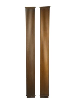 Columns & Pilasters - Pair of 104 in. Fluted Mahogany Wood Pilasters