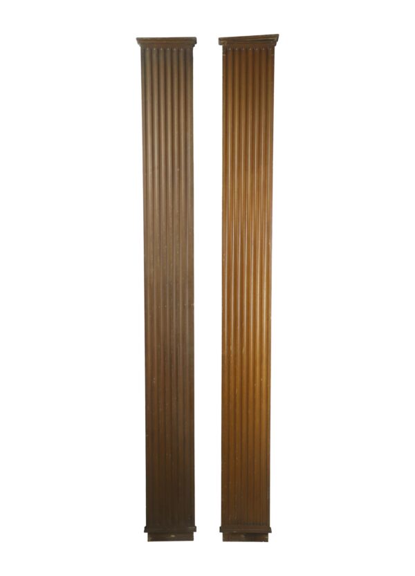 Columns & Pilasters - Pair of 104 in. Fluted Mahogany Wood Pilasters