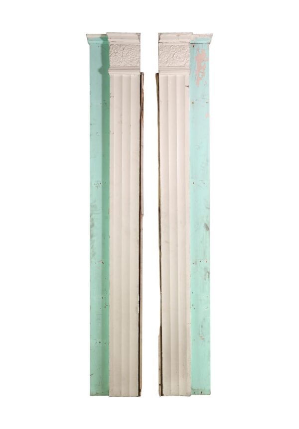 Columns & Pilasters - Pair of 1920s Pastel Painted Art Deco Pilasters
