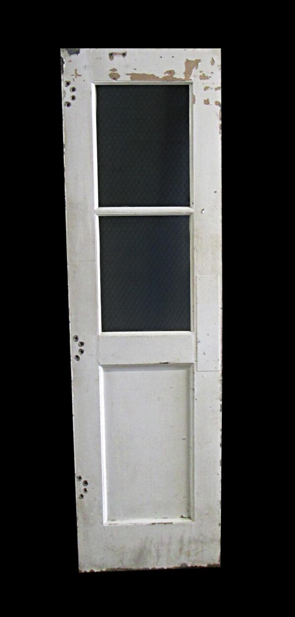 Commercial Doors - 2 Chicken Wire Glass Pane 1 Panel Metal Door