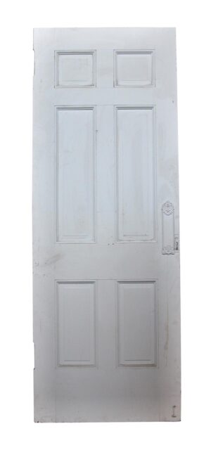 Commercial Doors - Antique 6 Pane White Wood Swinging Door 90.5 x 33