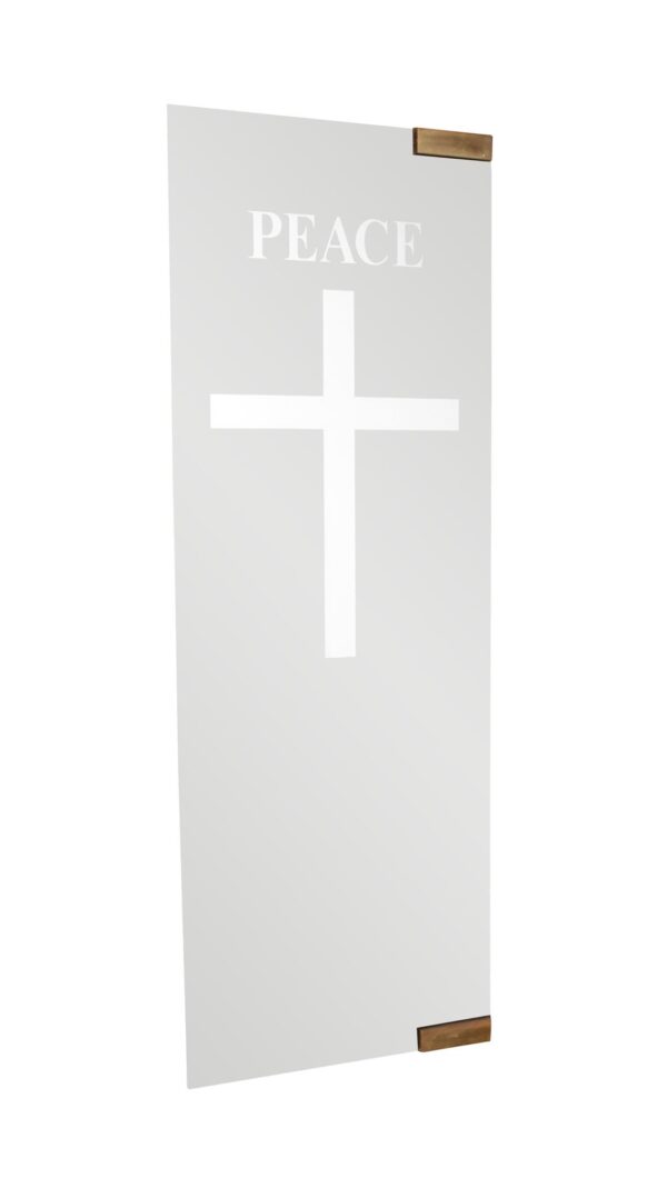 Commercial Doors - Vintage Etched Glass Church Double Doors 73.75 x 47.5