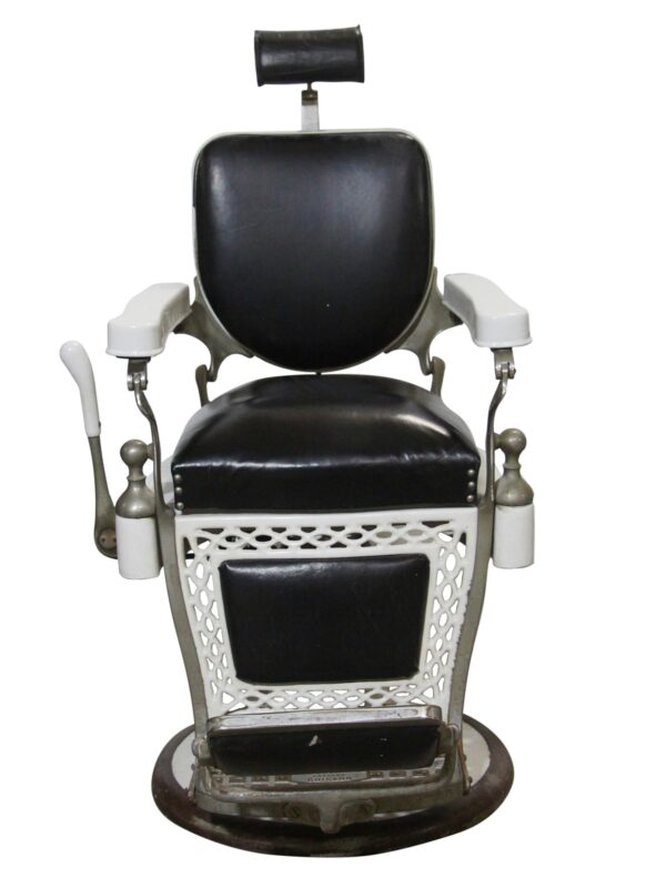 Commercial Furniture - Antique Paidar Black Leather Barber Chair