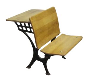 Commercial Furniture - Antique Wood School Chair & Desk