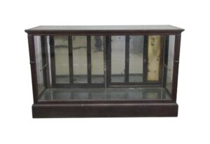 Commercial Furniture - Dark Stained Carved Wood Showcase