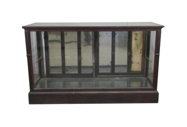 Commercial Furniture - Dark Stained Carved Wood Showcase