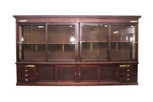 Commercial Furniture - Reclaimed Vintage 14.5 ft x 8 ft Violin Mahogany Display Cabinet