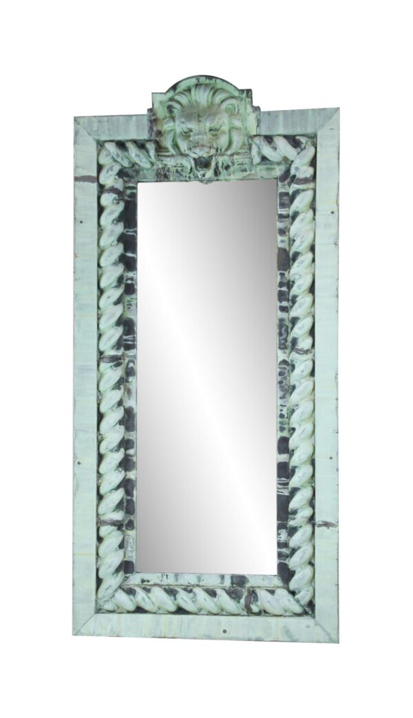 Copper Mirrors & Panels - Antique Copper Lion Head Cornice Mirror