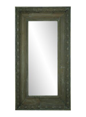 Copper Mirrors & Panels - Handcrafted Reclaimed Egg & Dart Green Copper Cornice Wall Mirror 82 x 44