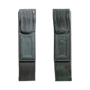 Corbels - Pair of Reclaimed 48 in. Foliate Copper Corbel Wall Hangings