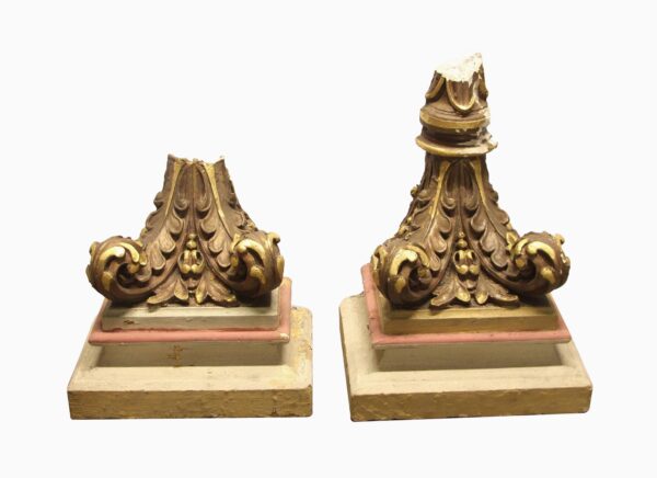 Corbels - Pair of Reclaimed Ornate One Sided Plaster Corbels