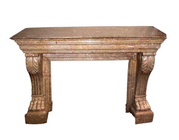 Danny Alessandro Mantels - 1850s French Light Sienna Mantel Charles X Style Hand Carved