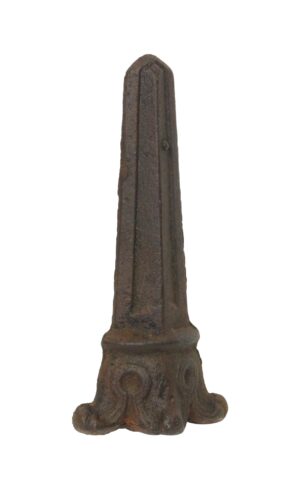 Art Deco cast iron finial with an attached base, shown in a single front view.