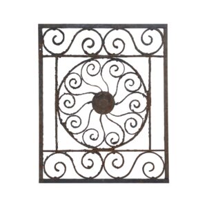 Decorative Metal - Antique 27 x 22 Pinwheel Wrought Iron Panel