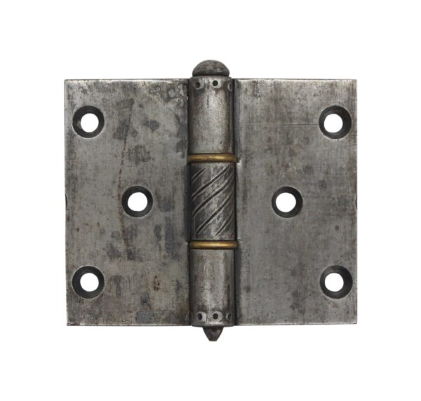 Door Hinges - Antique 3.75 x 4.5 Hand Forged Iron Samuel Yellin Butt Door Hinge