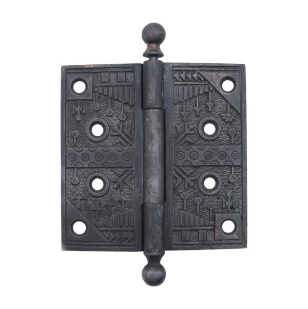 Door Hinges - Antique Iron Aesthetic 4.5 x 4.5 Ball Tip Butt Door Hinge