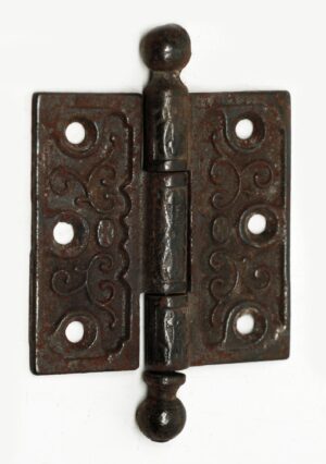 Door Hinges - Cast Iron 3 x 3 Butt Antique Door Hinge with Ball Finials