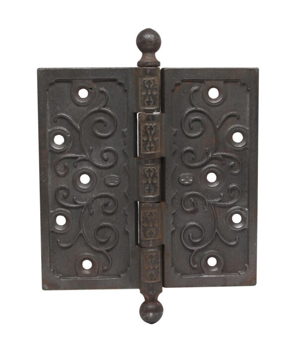 Door Hinges - Cast Iron Victorian 6 x 6 Ball Tip Butt Antique Door Hinge