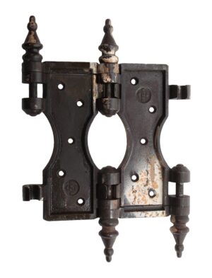 Door Hinges - Heavy Cast Iron Steeple Tip Industrial 7 x 6 Antique Door Hinge