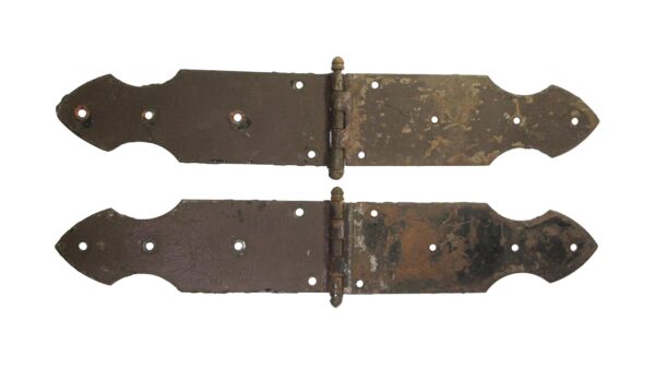Door Hinges - Pair of 23.75 in. Cast Iron Strap Antique Door Hinges