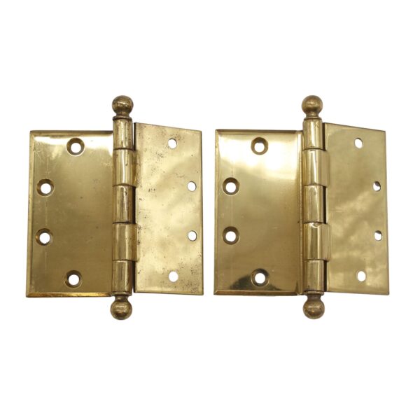 Door Hinges - Pair of Polished Brass 5.5 x 5 Lawrence Offset Door Hinges