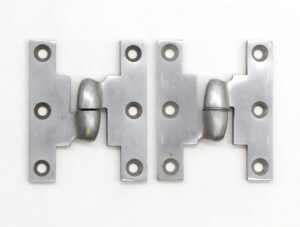 Door Hinges - Pair of Vintage 3 x 2.5 Corbin Left Nickel Plated Brass Olive Door Hinges