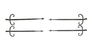 Door Hinges - Set of 4 Antique Forged Iron Strap Hinges
