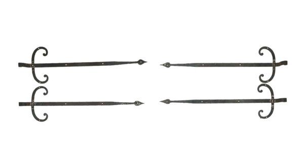 Door Hinges - Set of 4 Antique Forged Iron Strap Hinges