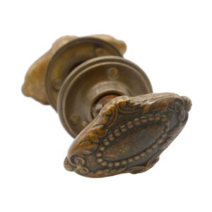 Door Knob Sets - Antique Bronze Oval Beaded Corbin Campania Entry Door Knob Set