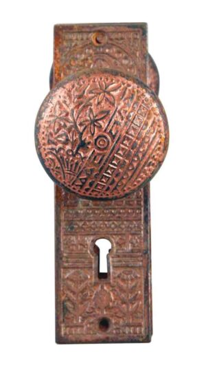 Door Knob Sets - Antique Cast Iron Vernacular Trenton Door Knob Set