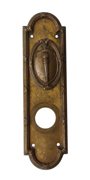 Door Knob Sets - Empire Style Oval Torch Knob & Plate Set