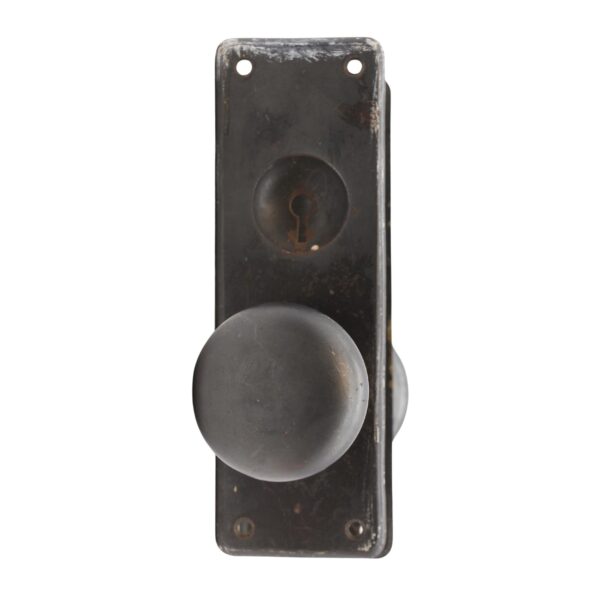 Door Knob Sets - Mallory Wheeler Black Cast Iron Classic Entry Door Knob Set