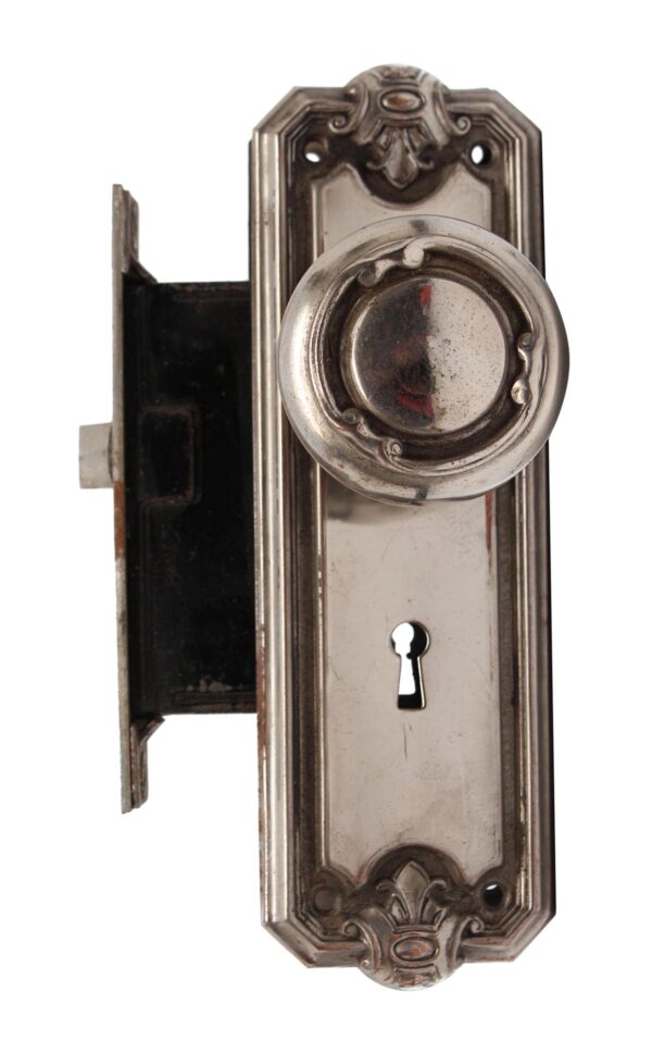 Door Knob Sets - Nickel Over Steel Three Fold Door Knob Set
